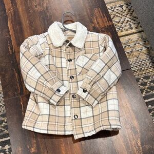 Plaid Sherpa-Lined Jacket